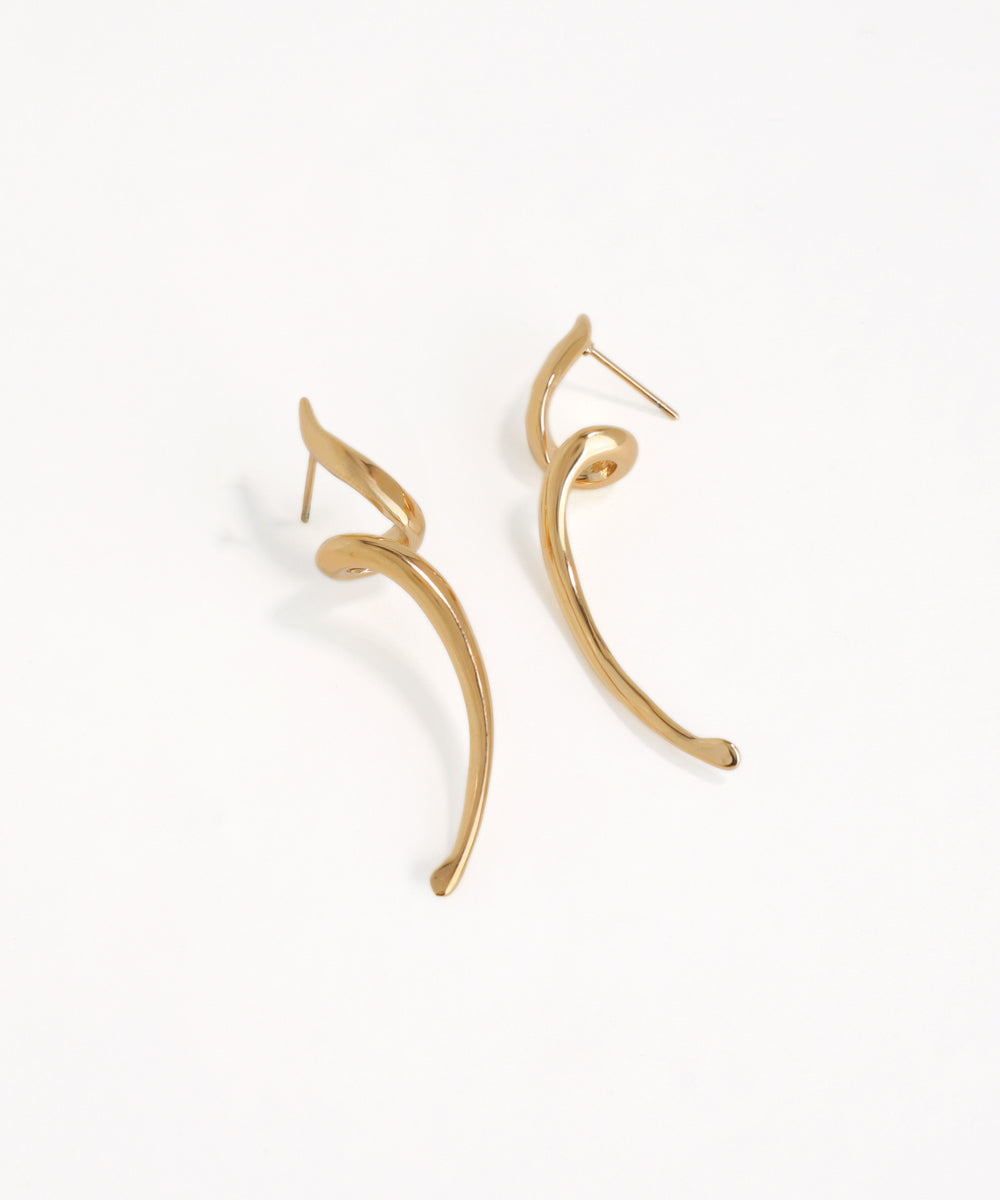 Gold hoop earrings on a white background