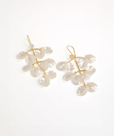 Modern Floral Petal Chandelier Drop Earrings | Stylika