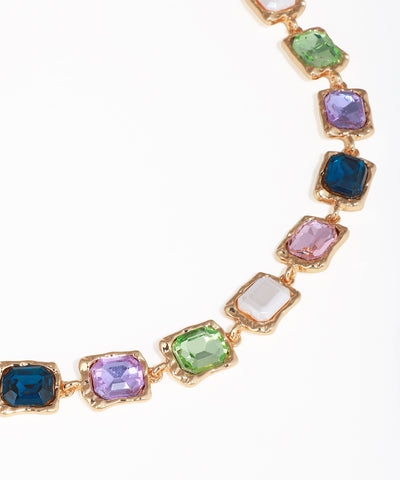 Multi-Color Stone Choker Necklace | Stylika