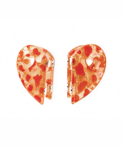 Orange Heart Magnetic Hair Clip | Stylika