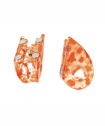 Orange Heart Magnetic Hair Clip | Stylika