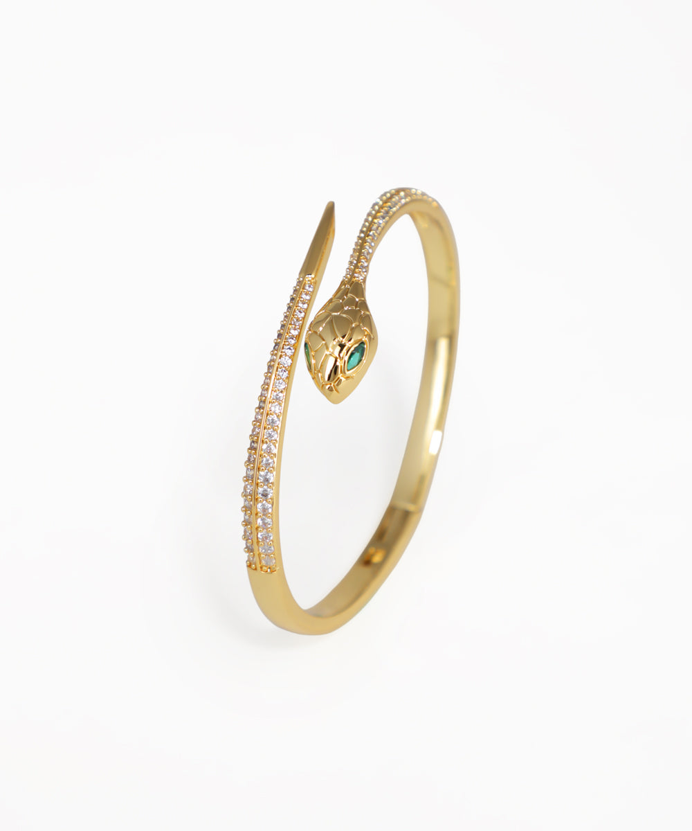 Paved Serpent Wrap Snake Bangle Kada | Stylika