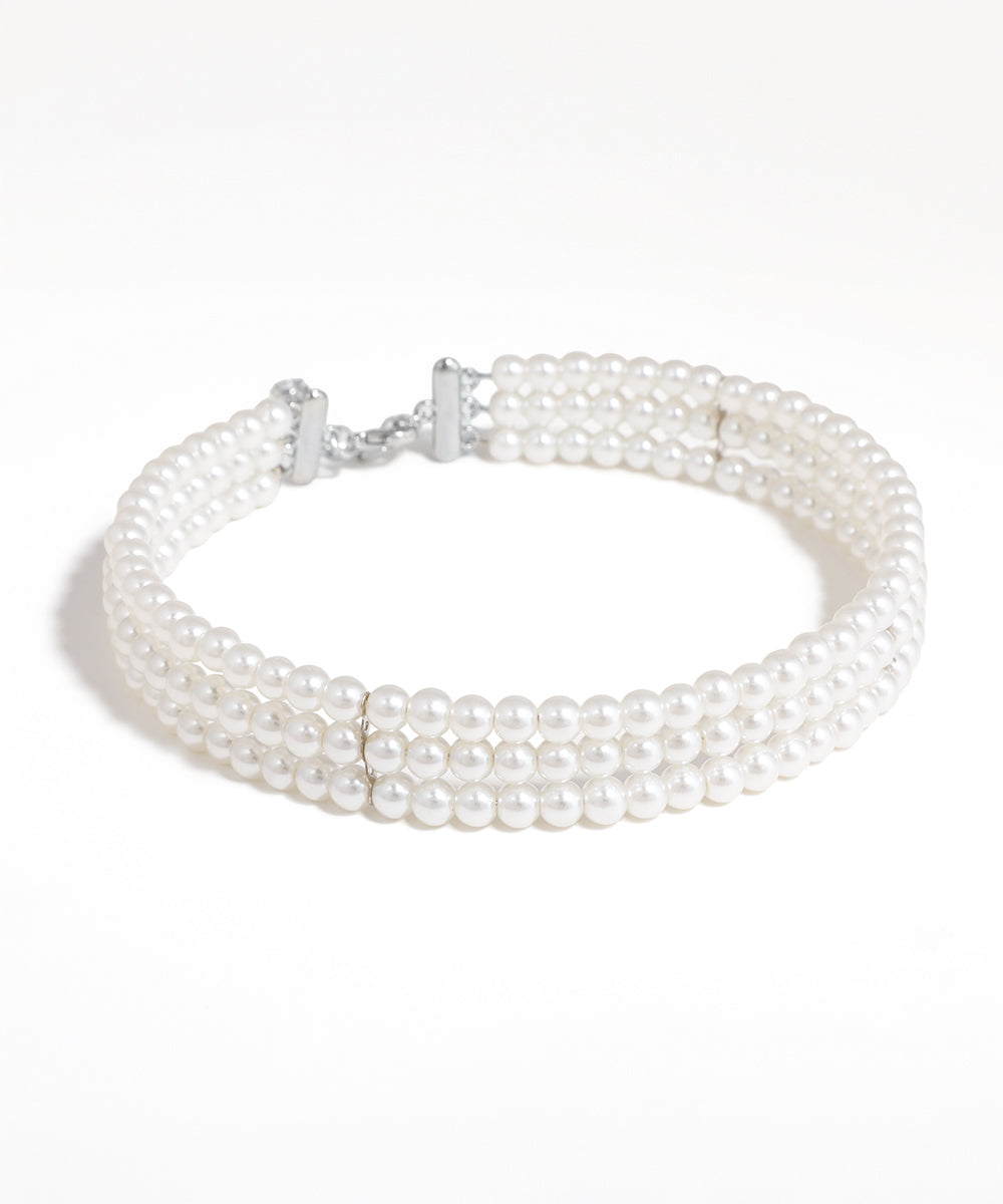 Pearl bracelet on a white background