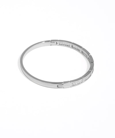 Silver bracelet on a white background