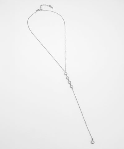 Silver necklace on a white background