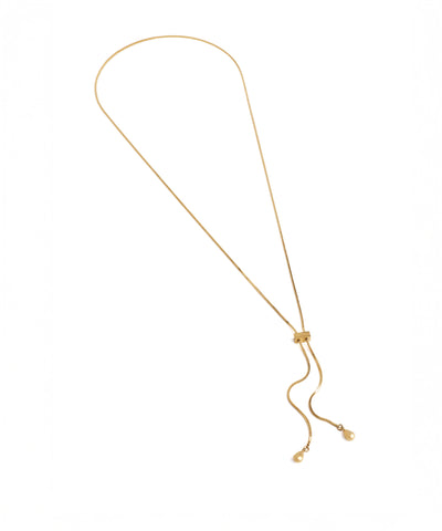 Gold necklace on a white background