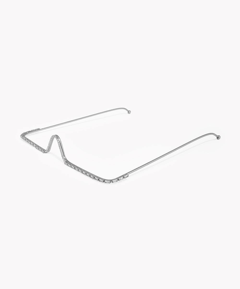 Metallic necklace on a white background