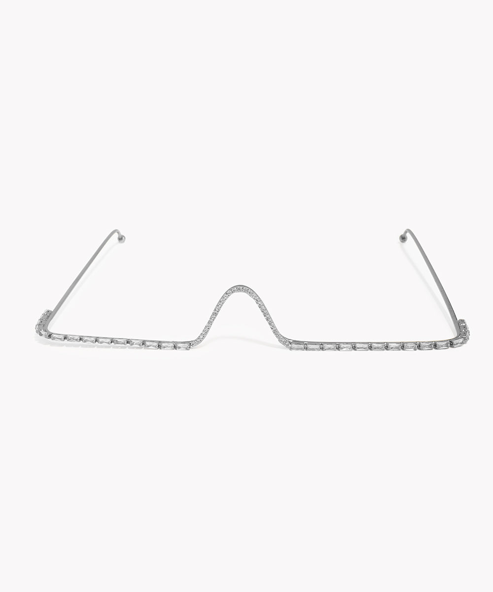 Silver metal chain on a white background