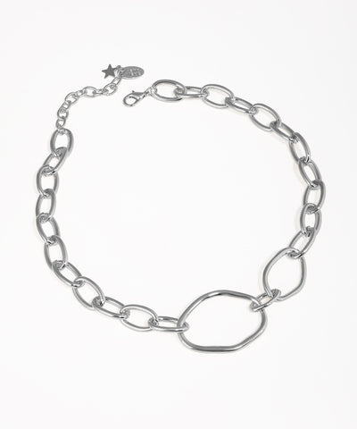 Silver chain bracelet on a white background