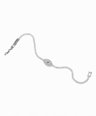 Silver bracelet on a white background