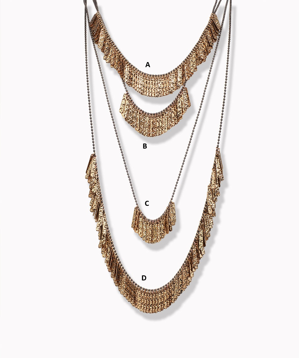 Statement Layered Textured Fringe Necklace | Stylika