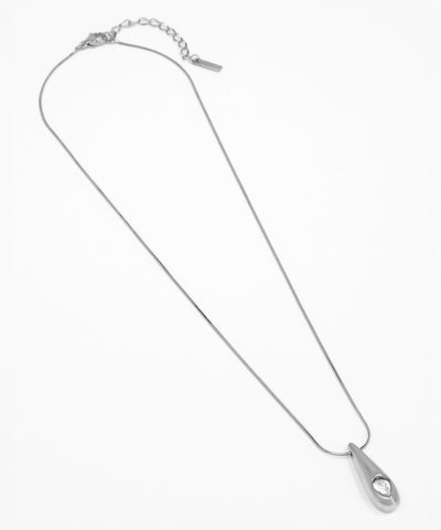 Silver necklace on a white background