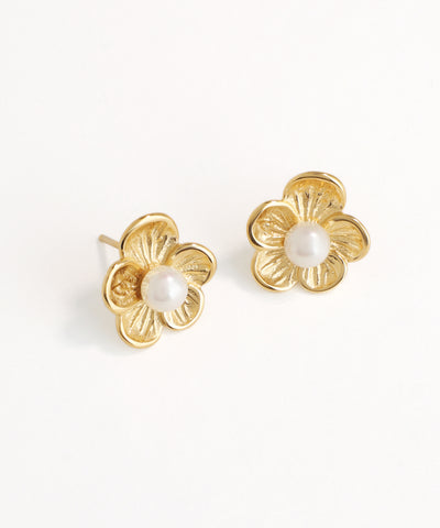 Textured Floral Stud Earrings | Stylika