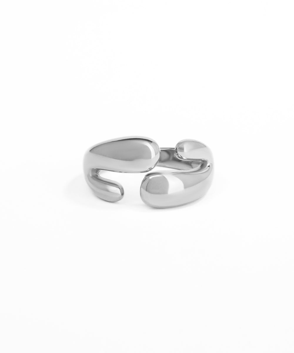 Silver ring on a white background