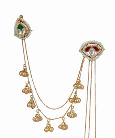 Vibrant Kashmiri Jhumka Earrings with Bell Chains | Stylika