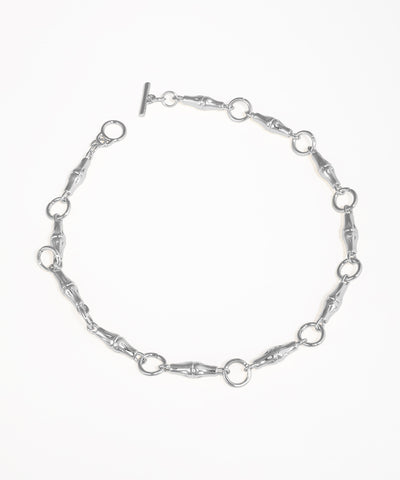 Silver bracelet on a white background