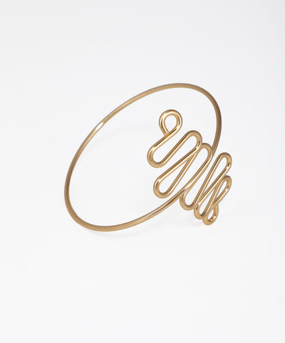 Gold bracelet on a white background