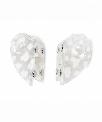 White Heart Magnetic Hair Clip | Stylika