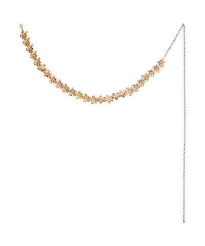 Gold-tone waist chain with delicate floral petal design