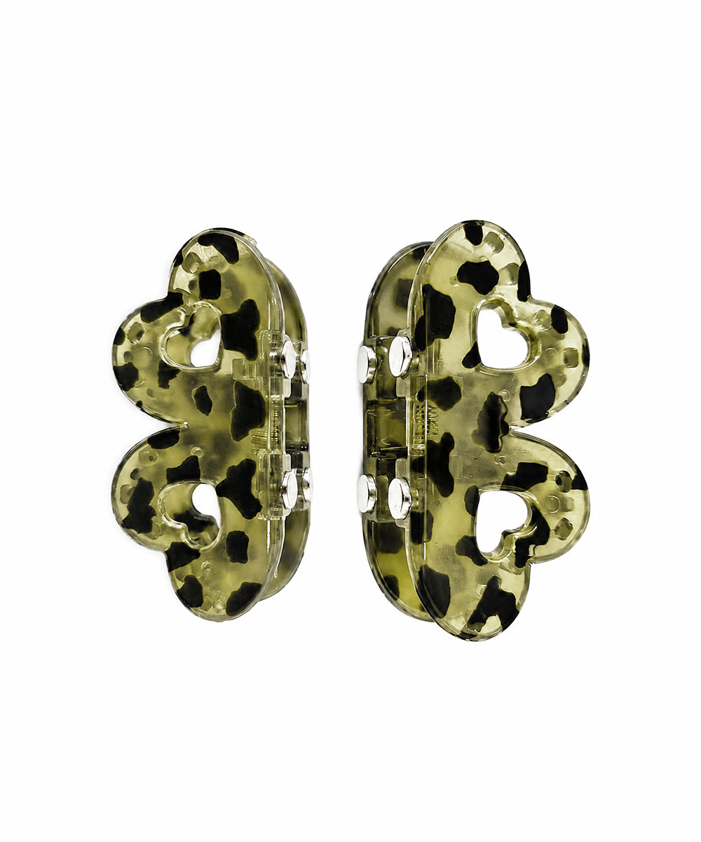 Moss green Flower Magnetic Hair Clip | Stylika