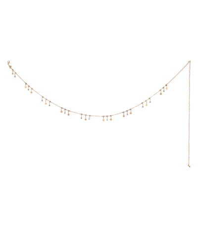 Gold-tone waist chain with star charms and clear stones