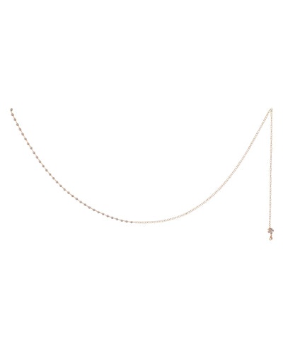 Rose Gold-Tone Waist Chain with delicate chain and intermittent sparkle details.