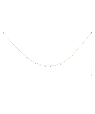 Gold-tone waist chain with small dangling clear stones