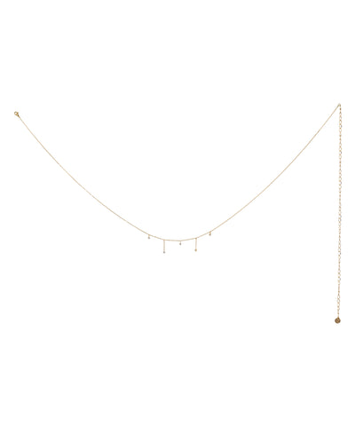 Gold-tone waist chain with delicate clear stone drops