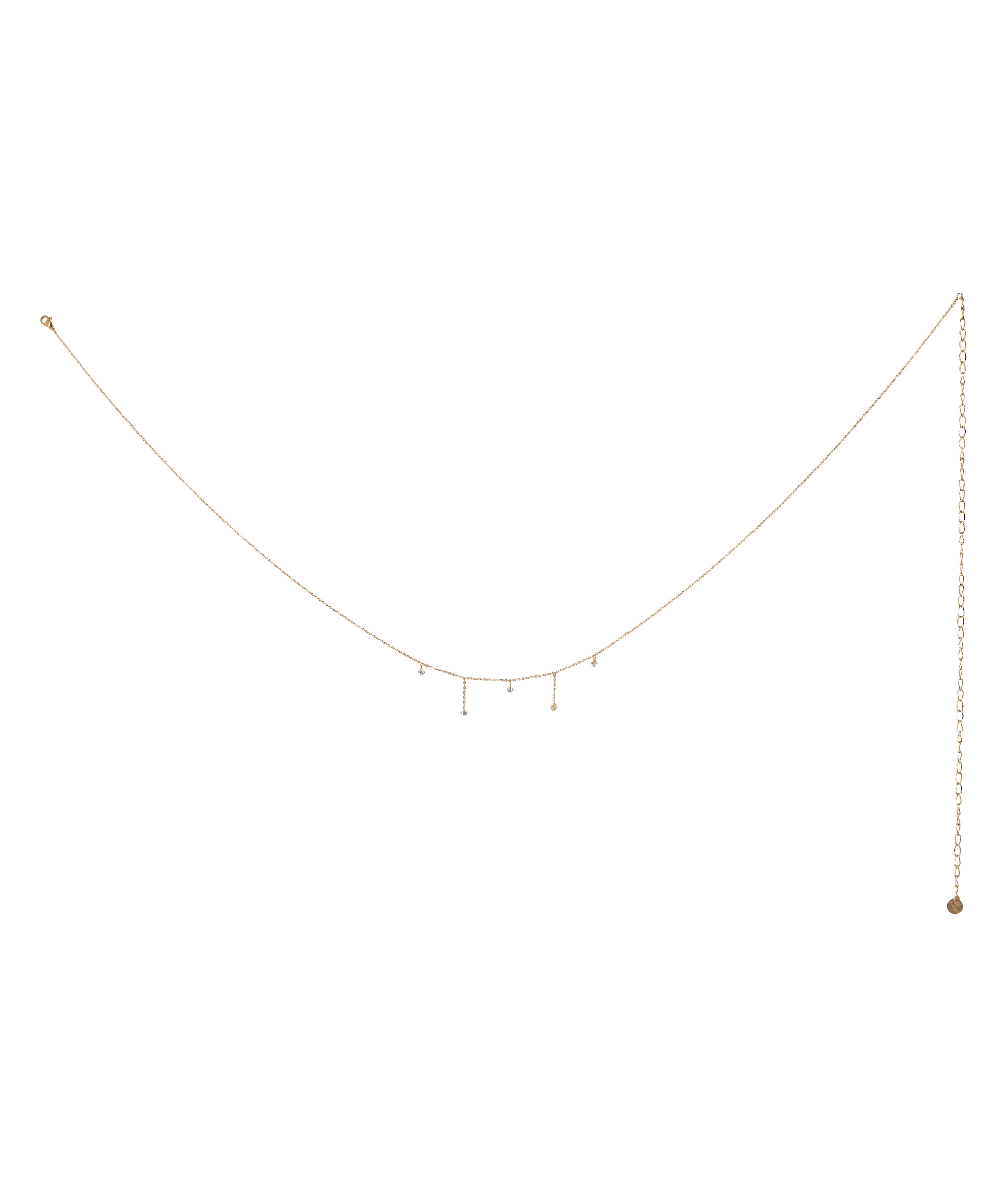 Gold-tone waist chain with delicate clear stone drops