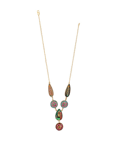 Rajasthani Lady Floral Pichwai Necklace Set | Stylika