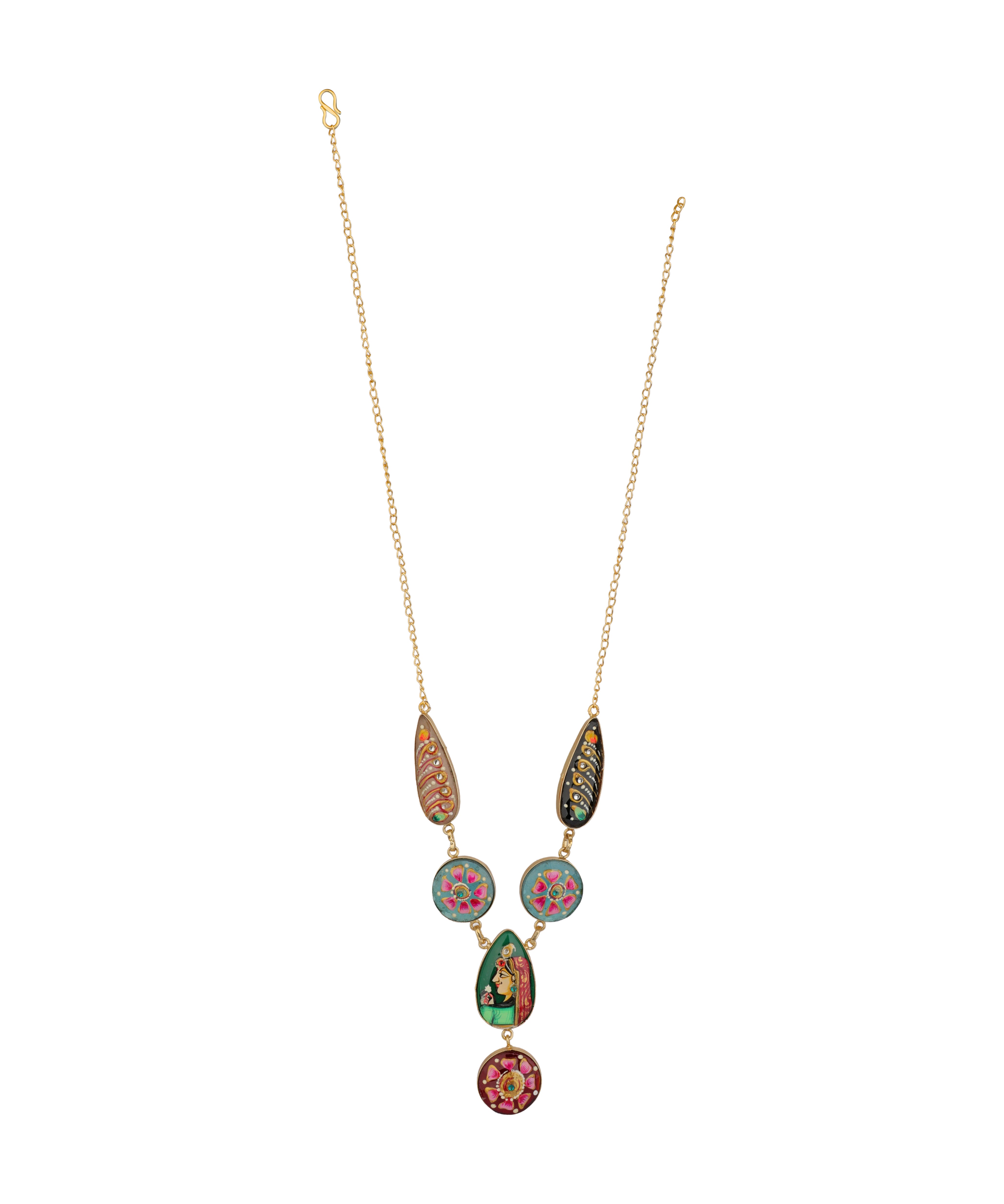 Rajasthani Lady Floral Pichwai Necklace Set | Stylika