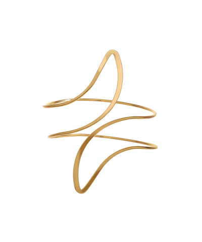 Gold-tone upper arm cuff with abstract wavy design
