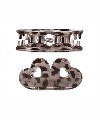 Smoky Taupe Flower Magnetic Hair Clip | Stylika