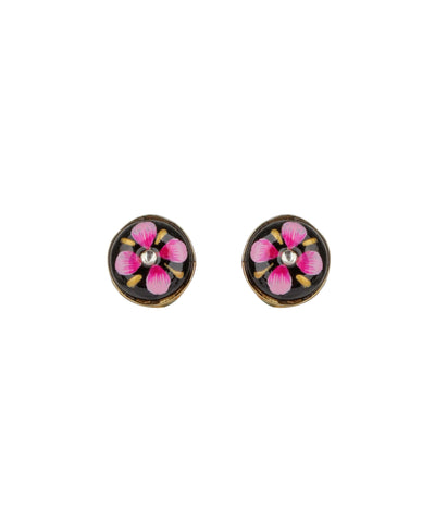 Pair of snowflake-shaped earrings on a white background