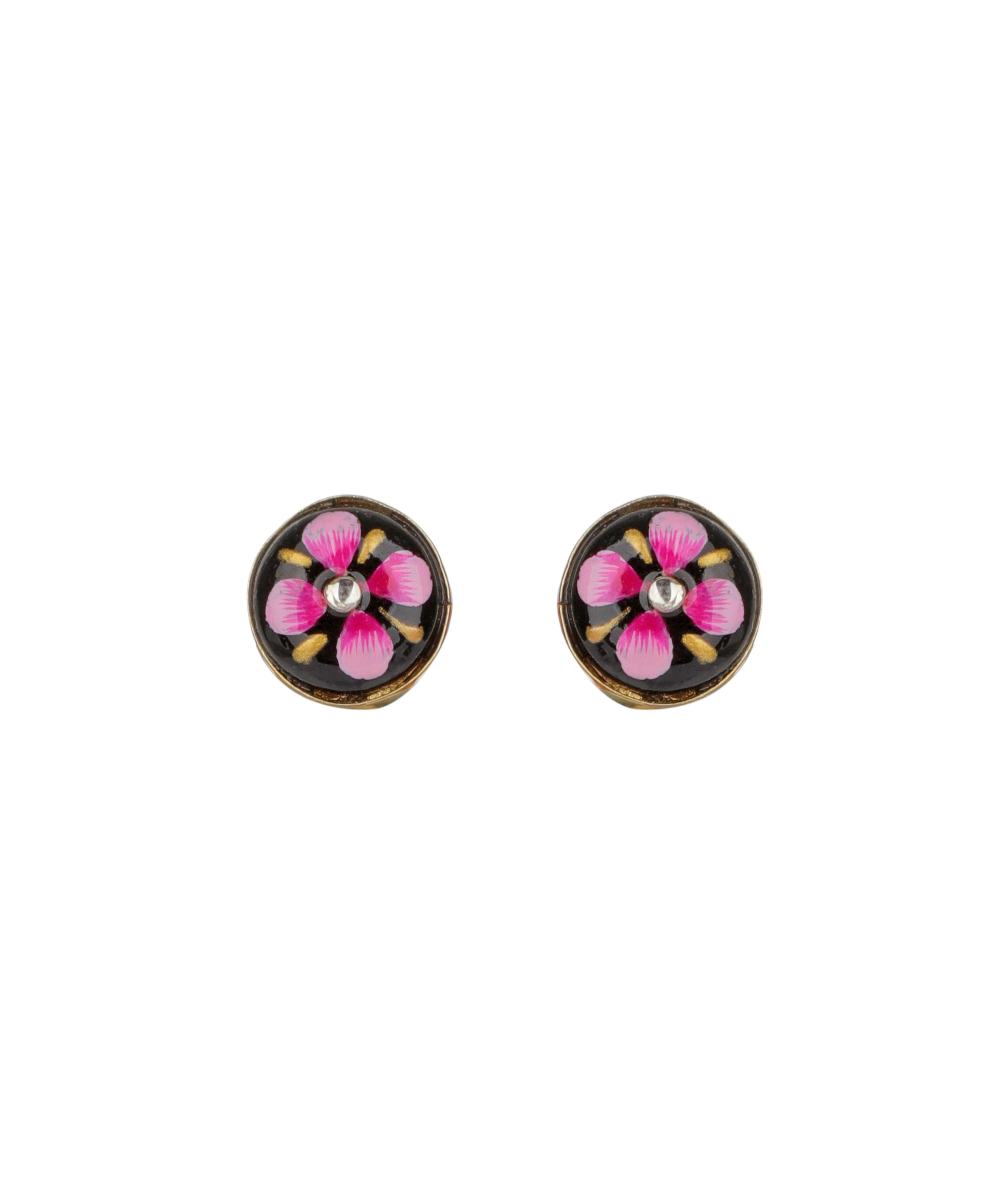 Pair of snowflake-shaped earrings on a white background