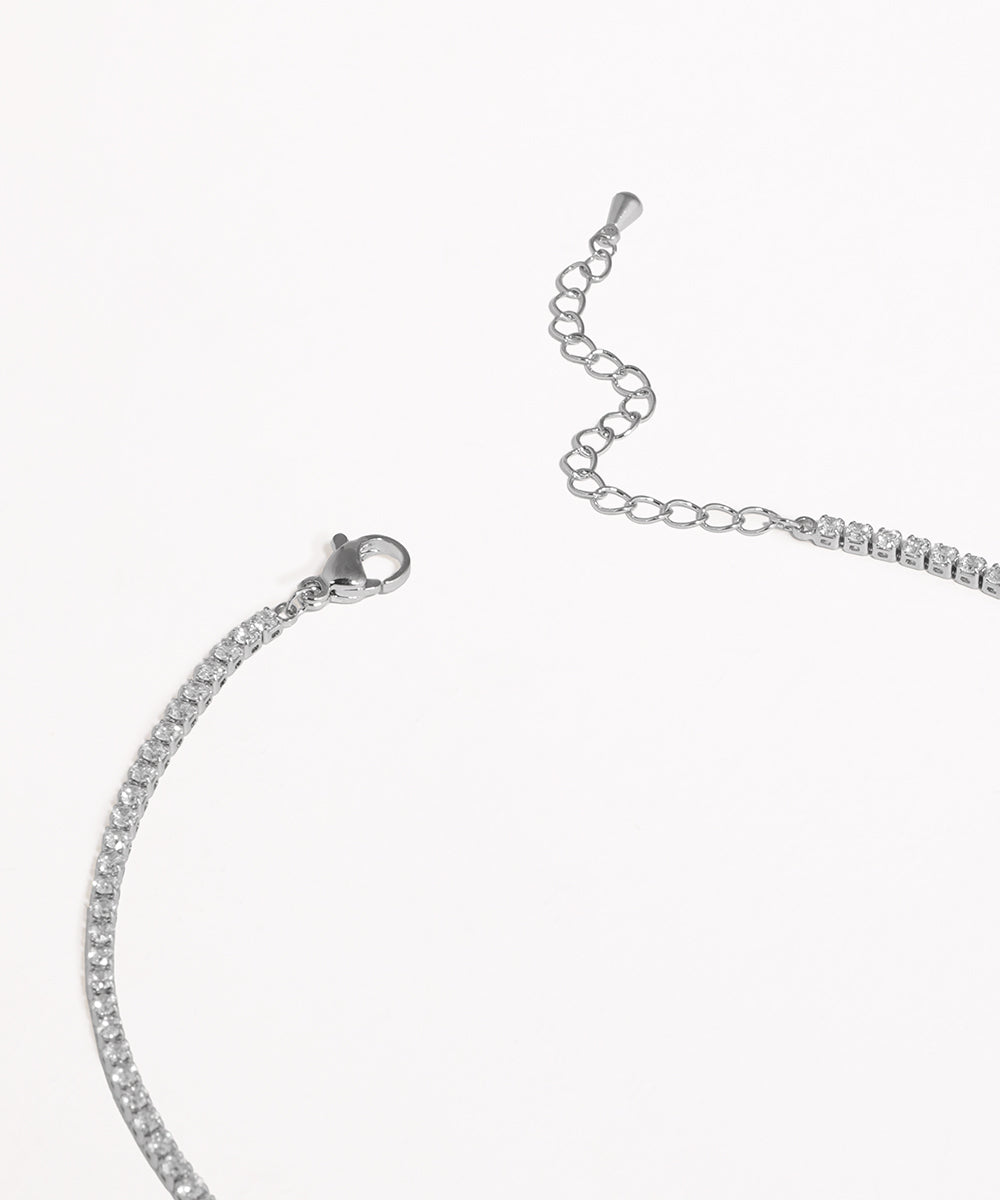 Teardrop Pendant Sparkle Chain Necklace Set | Stylika